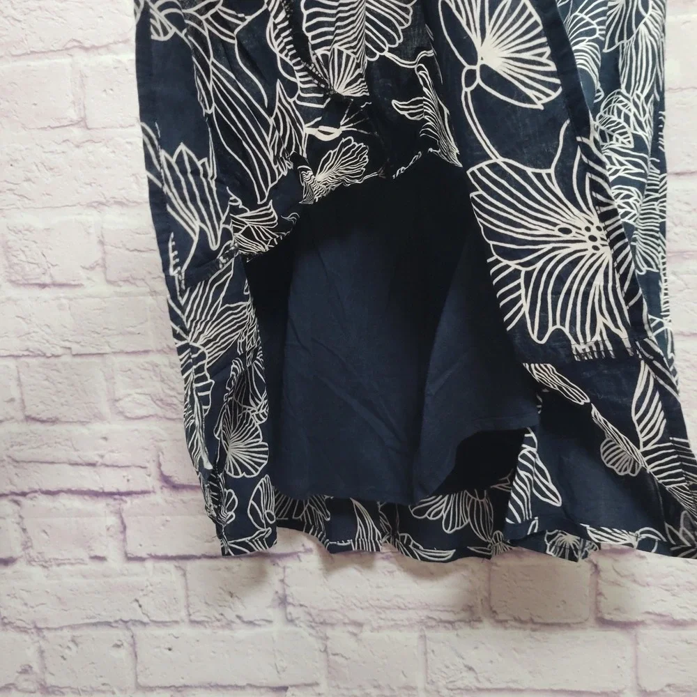 Dizzy Lizzy Floral A-Line Skirt Sz L Flowy High Waist Y2K Boho Coastal‎ Coquette
